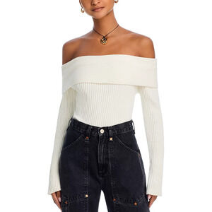 4th & Reckless Women Indi Ribbed Sweater Cream Size S